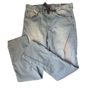 Buffalo David Bitton Casper-X Pants Men's 34x32 Blue Light Wash Drawstring